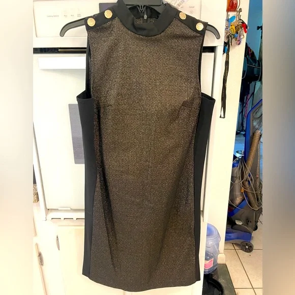 Tommy Hilfiger | Dresses | Tommy Hilfiger Gold Sheath Mini Dress Mock Neck  Nwt Size 4 | Poshmark